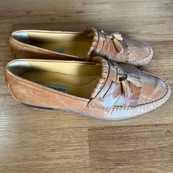 JOHNSTON & MURPHY KILTIE TASSEL LOAFERS – LIGHT BROWN LEATHER - SZ 12 main image 5